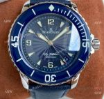 Best Copy Blancpain Fifty Fathoms Blue Bezel Silver Watch Citizen 8215 Movement